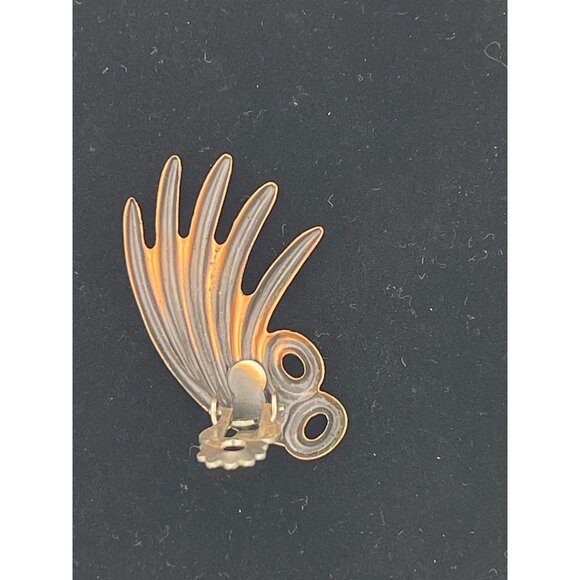 Coro Pair Clip On Earrings Rose Gold Tone Approx 1.75" - Picture 7 of 10